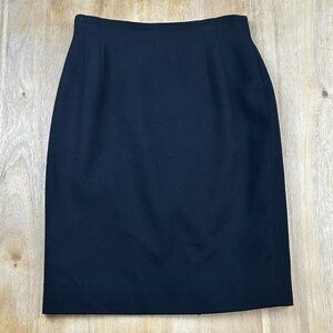 Vintage JAG Clothing 100% Wool Classic Black Pencil Skirt